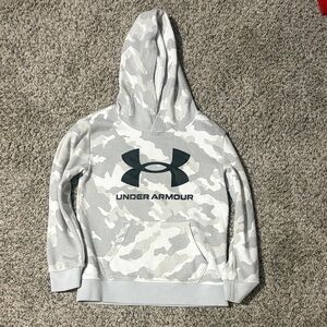 Under Armour Kids White and Gray Camo Hoodie